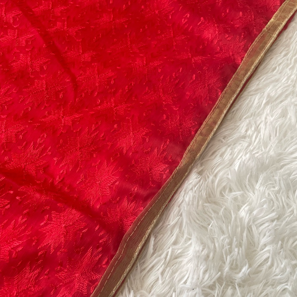 Red lightweight duppata / phulkari / scarf